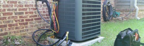 AC unit getting maintenance in Pensacola