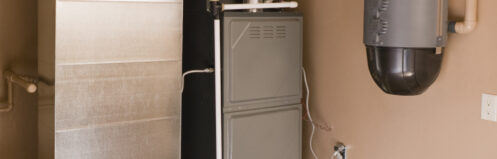 HVAC system in a basement